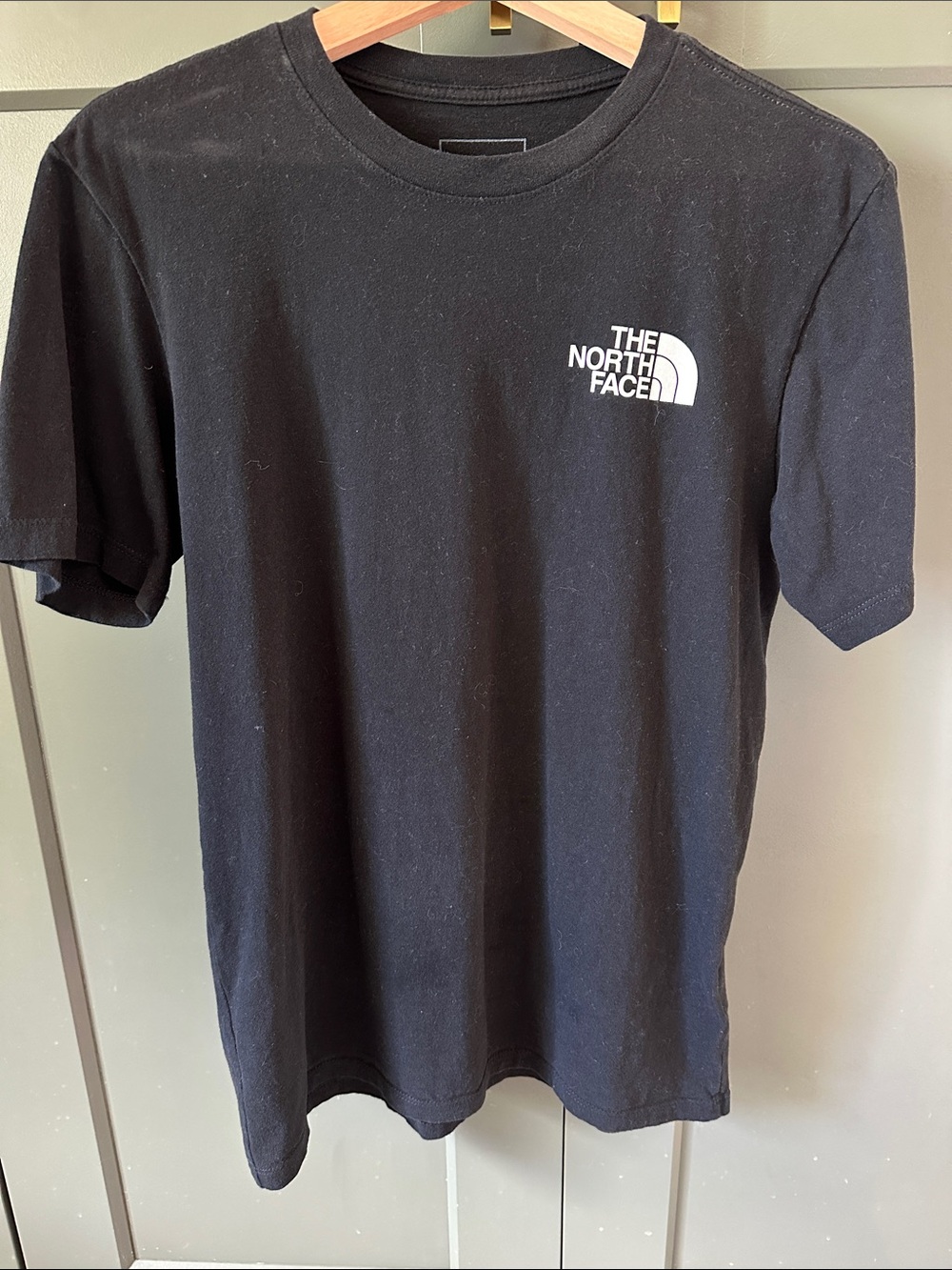 The North Face Black Tee with White Logo